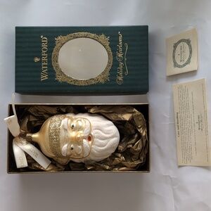 Waterford Christmas Ornament Santa Face Jolly Saint Nick New in Box 5 1/2"
